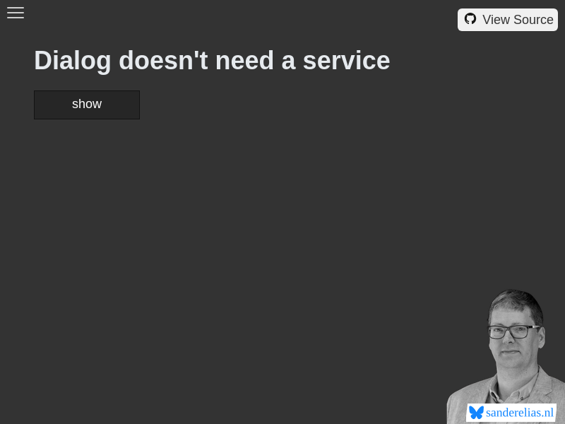 Dialog doesn't need a service