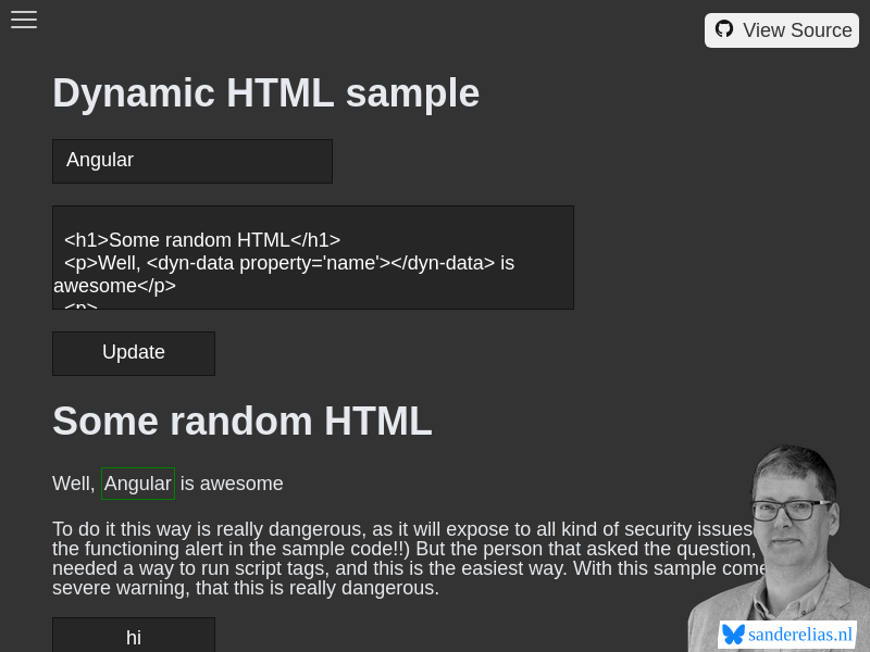 Dynamic HTML sample